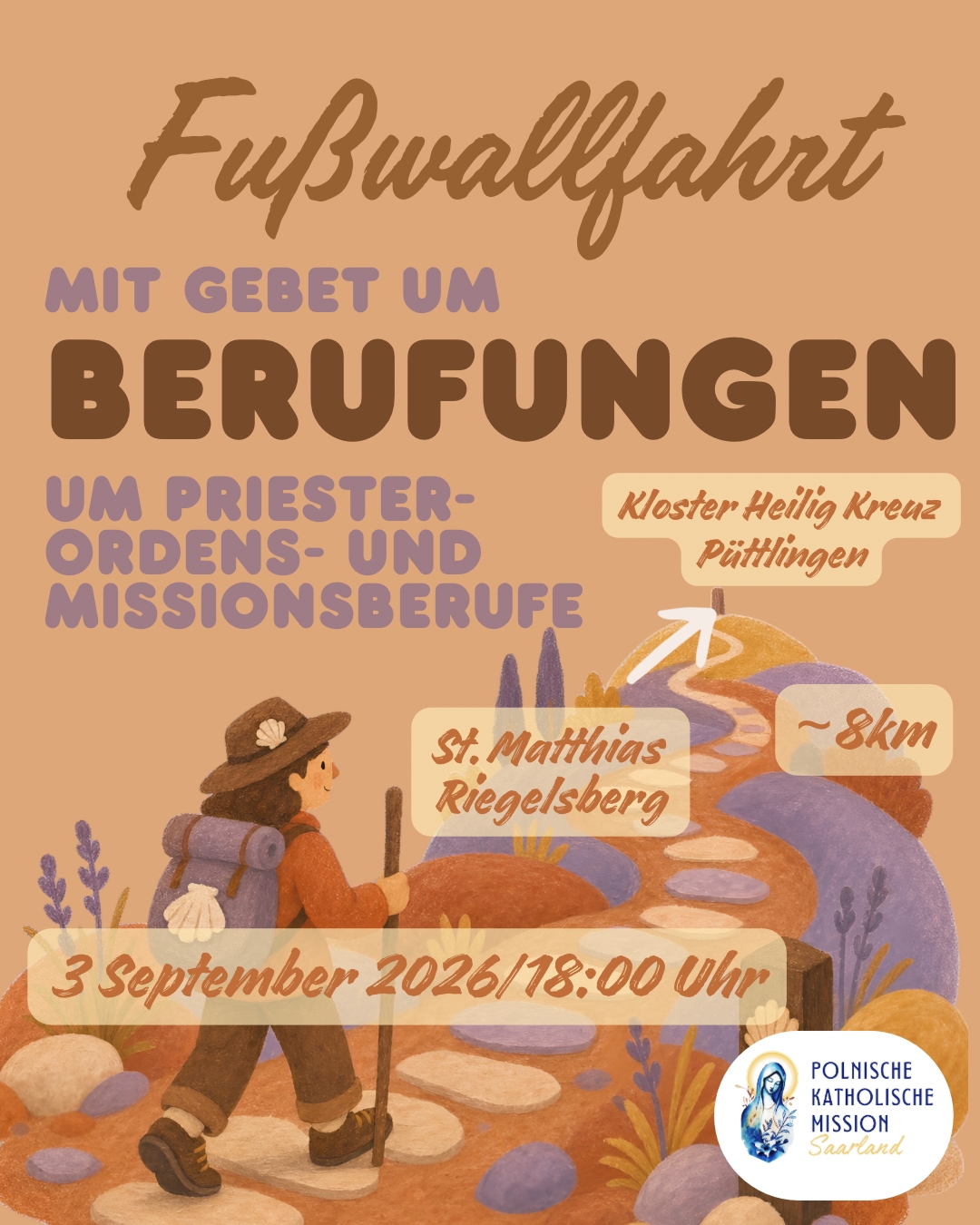 Ein Pilger zu Fuß von St. Matthias nach Heilig Kreuz