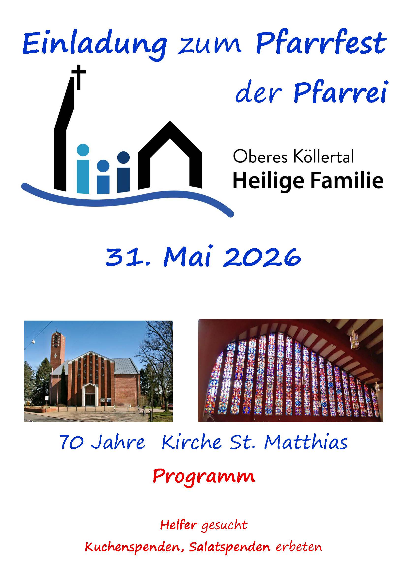 Logo der Pfarrei und Fotos der Kirche St. Matthias