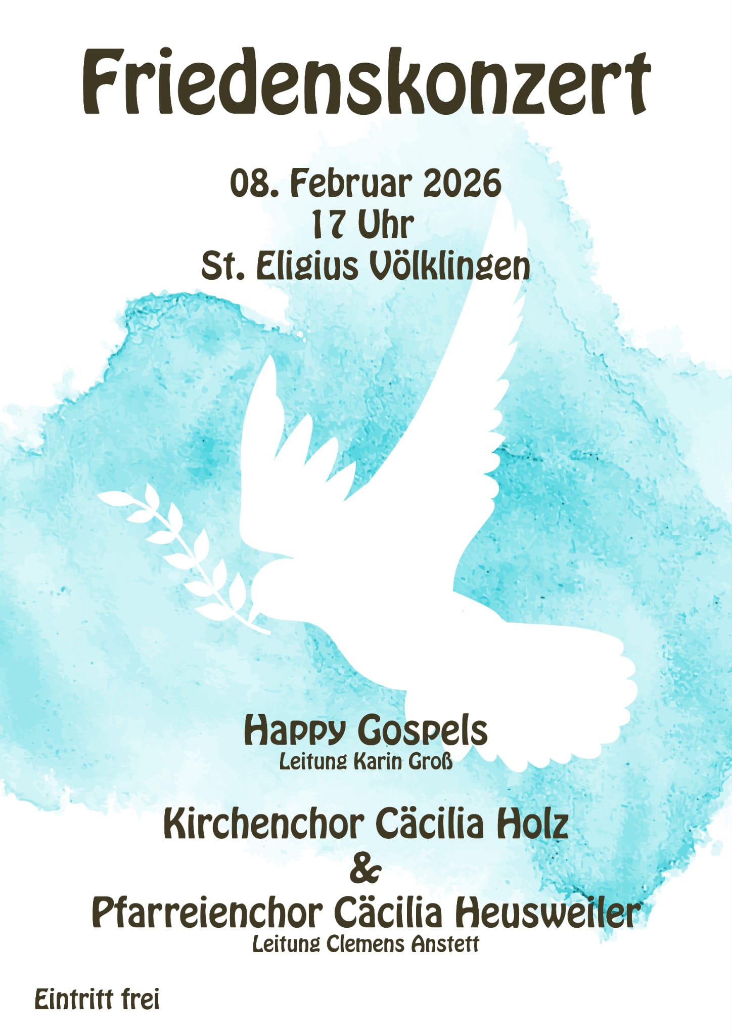 weiße Taube vor blauem Hintergrund