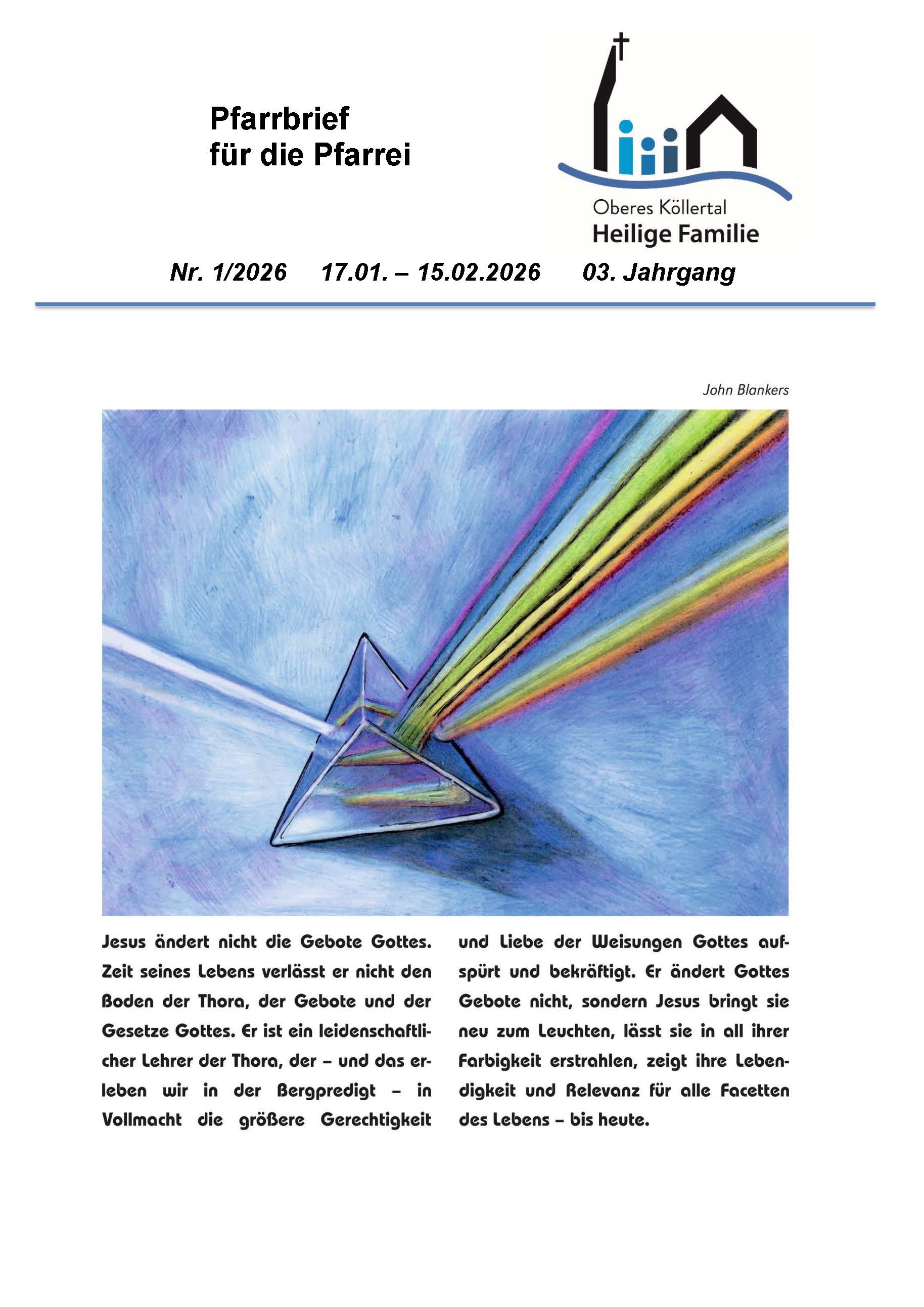 Die Titelseite zeigt die Lichtbrechnung an einem Prisma