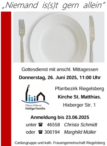 Einladung zum gemeinsamen Mittagessen